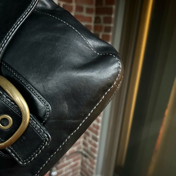 Vintage Coach Y2k Bleeker buckle flap shoulder bag black 11419 retro legacy - Picture 8 of 11